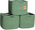 NaturalCozy Storage Cubes 9”x9”x7”Cotton Rope Woven Baskets for Organizing 3-Pack | 9 Inch Cube Storage Bin | Small Basket for Shelf Nursery, Pantry, Decorative Plant, Bathroom Closet, Toy Gift