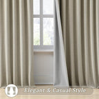 RAIN CITY 102 Inch Long Blackout Curtains for 2 Panels,Energy Efficinet Room Darkening Linen Blend Textured Curtains with Hooks,Track System Black Out Curtains for Living Room Bedroom,2 Panels,Taupe