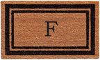 Calloway Mills 152963672F Black Border 36" x 72" Monogram Doormat Letter (F)