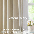 Vision Home Sand Pinch Pleated Full Blackout Curtains Linen Blended Room Darkening Window Curtains 63 inch for Living Room Bedroom Thermal Insulated Pinch Pleat Drapes with Hooks 1 Panel 60" Wx63 L