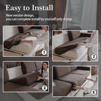 Couch Cushion Covers for Sectional Sofa, Stretch Soft Sofa Slipcovers Washable Wear-Resistant Universal Furniture Protector for Living Room(1 Piece Large Cover, Brown)