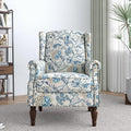 Lumibee High Back Accent Chair, Armchair in Fabric,Comfy Upholstered Wingback Single Sofa Reading Chair with Solid Wood Legs for Living Room,Bedroom,Office-Boho Blue