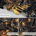HVEST Fantasy Library Bookshelf Tapestry for Classroom Fairytale Tree Magic Bookshelf Wall Decor Retro Vintage Tapestry for Bedroom Living Room Study Room Dorm, 60L x 80W Inches