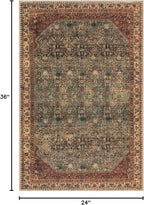 Keen Home Design 2x3 Rug - Machine Washable Entry Rug with Non-Slip Backing, Ideal for Enteryway, Kitchen, Bathroom, Laundry Room - Vintage, Easy Clean, Durable, Low Pile Rug - (2' x 3')