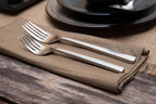 FORTESSA Arezzo 18/10 Stainless Steel Flatware, 5 Piece Place Setting With Knife, Forks and Spoons (Service For 1), Dishwasher Safe, Brushed Gold