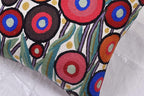 Floral Poppy Pillow Cover White Red Floral Outdoor Pillowcase Suzani Accent Chair Cushion Flower Accent Couch Pillowsham Boho Florals Chair Hand Embroidered 18x18 Inch