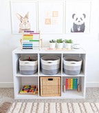 OrganiHaus Set of 3 Woven Storage Baskets for Organizing, Cotton Rope Organizer Bins for Shelves, Closet & Nursery, Dog Toy Basket, Decorative Bins for Toys, Towels & Books - 15x10x9, Grey