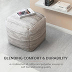 Anji Mountain 20"x20"x20" Handmade & Handcrafted Ottoman Pouf Comfortable Pouf Ottoman Foot Rest & Home Décor Accent for Living Room, Bedroom, Nursery, Kids Room, Patio