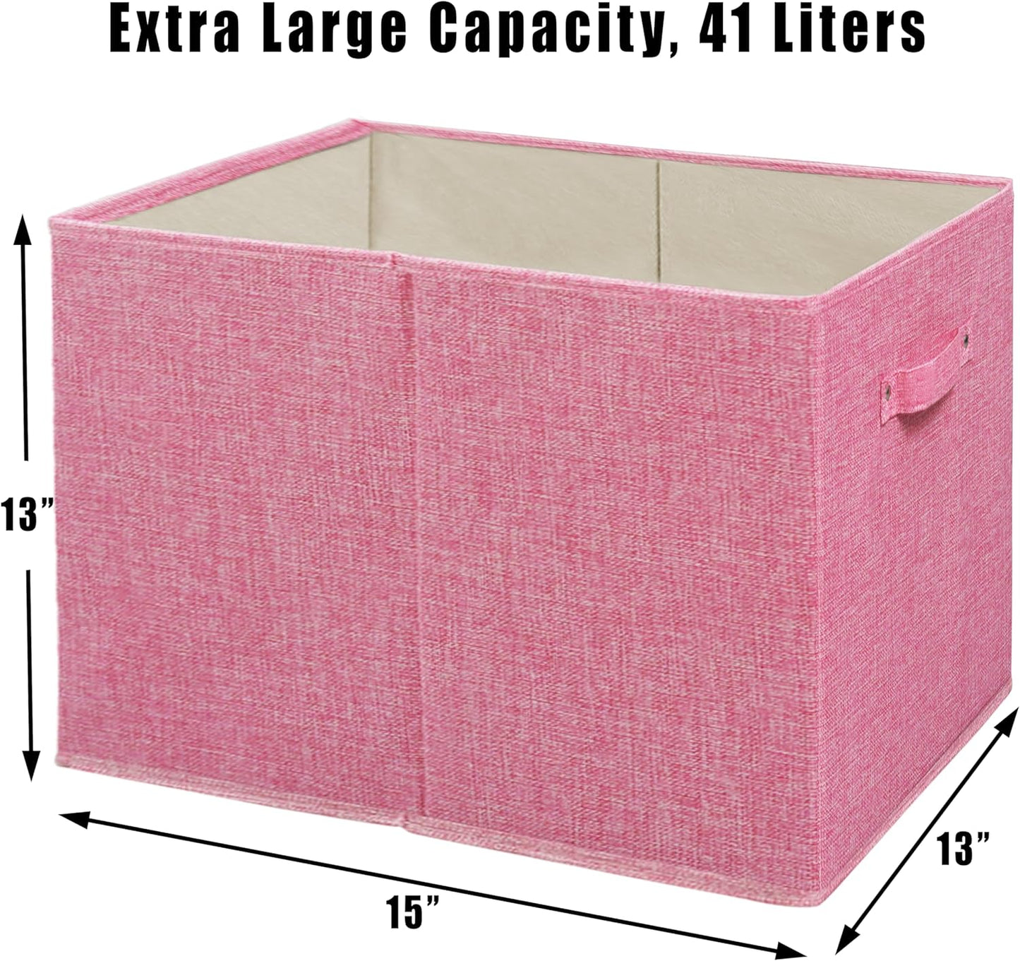 SIMPLE HOUSEWARE Collapsible Fabric Storage Bin 15x13 Inch - 2 Pack Pink