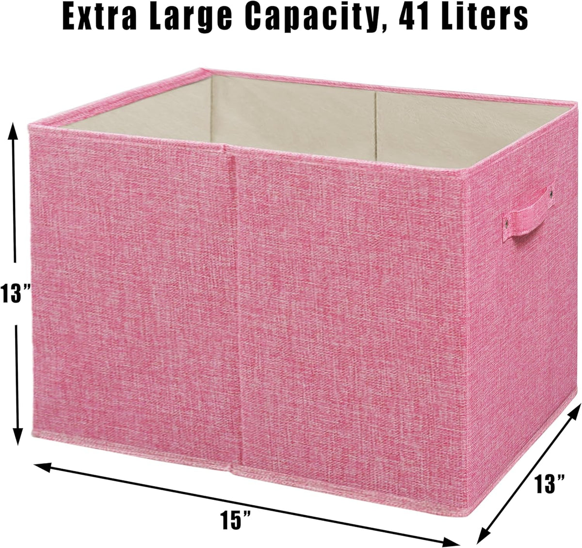 SIMPLE HOUSEWARE Collapsible Fabric Storage Bin 15x13 Inch - 2 Pack Pink