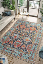 Keen Home Design 3x5 Rug - Machine Washable Entry Rug with Non-Slip Backing, Ideal for Enteryway, Kitchen, Bathroom, Laundry Room - Vintage, Easy Clean, Durable, Low Pile Rug - (3' x 5')