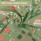 Boho Throw Blanket 80"x90", 100% Cotton Ultra Soft Luxury Throw for Couch and Sofa Blankets Home Decor, All Season Florals and Animals Throw Reversible Breathable Cozy Blankets