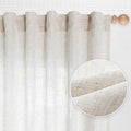 MYSKY HOME Kitchen Window Curtains Half Sheer Drapes 45 Inches Long, Boho Farmhouse Style Linen Polyester Blend Fabric, Decorative Texture for Bathroom/Closet/Cafe, 50" x 45", Linen, 2 Pieces