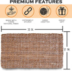 Jute Doormat 30x17 Inch, Jute Entryway Rug, Braided Doormat, Natural Woven Welcome Mat