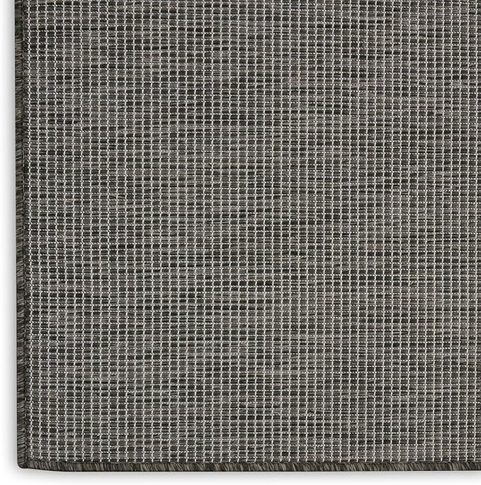 Nourison Positano Indoor-Outdoor Charcoal 9' x 12' Area Rug, Easy Cleaning, Non Shedding, Bed Room, Living Room, Dining Room, Backyard, Deck, Patio (9x12)