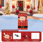 Light Up Electric Santa Claus Decor with 100 LED Lights, 3D Pre-Lit Animated Santa Claus for Xmas Decoration, 14.17" L x 10" W x 26.97" H Freestanding Glittered Display for Outdoor, Indoor
