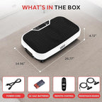 Hurtle Fitness Vibration Platform Machine - Home Gym Whole Body Shaker Exercise Machine Workout Trainer Fast Weight Loss w/Resistance Bands Easy Carry Wheel Remote Adjustable Speed