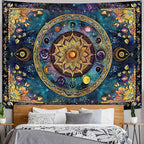 Lunerfex Mandala Solar System Tapestry Boho Tapestry for Bedroom Galaxy Tapestries Wall Hanging Living Room Wall Art and Home Decor 44x60