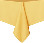 sancua Rectangle Tablecloth - 54 x 120 Inch - Stain and Wrinkle Resistant Washable Polyester Table Cloth, Decorative Fabric Table Cover for Dining Tables, Buffet Parties and Camping, Yellow