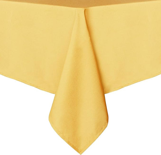 sancua Square Tablecloth - 70 x 70 Inch - Stain and Wrinkle Resistant Washable Polyester Table Cloth, Decorative Fabric Table Cover for Dining Tables, Buffet Parties and Camping, Yellow