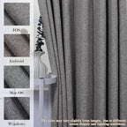150 Inches Extra Wide Room Divider Draperies, Pinch Pleat Drapes, Absolutely Blackout Sliding Door Drapery, Total Privacy Ceiling Track Curtains, 150" W by 96" L, Gray (1 Panel)