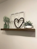 joelsantiques - 54 Inch Wooden Floating Shelves for Wall - 54x6x2 in - Made of Natural Wood - Long Heavy Duty Rustic Wall Shelves for Bedroom - Perfect for Living Room, Kitchen - Medium Brown