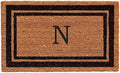 Calloway Mills 152963672N Black Border 36" x 72" Monogram Doormat Letter (N)