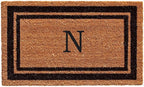 Calloway Mills 152963672N Black Border 36" x 72" Monogram Doormat Letter (N)