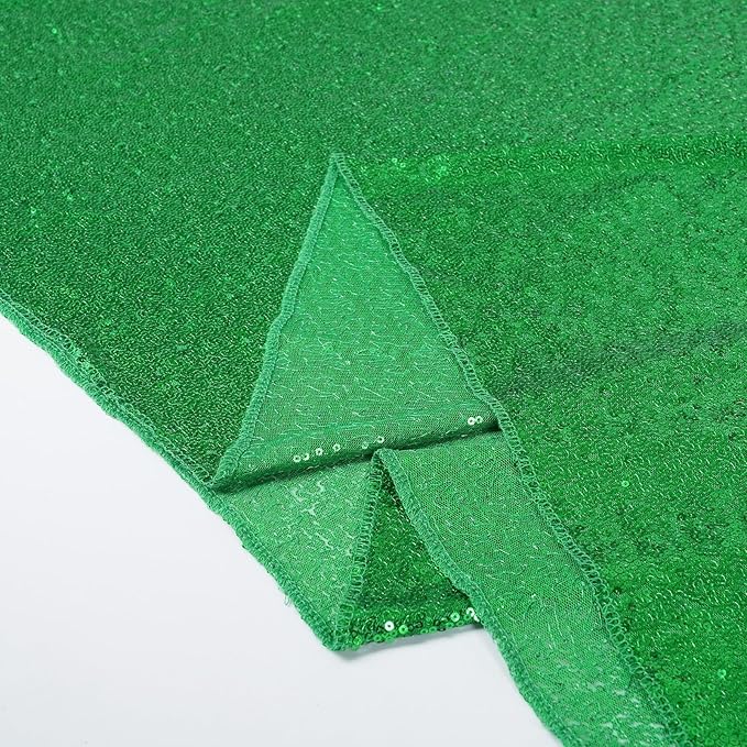 SquarePie Sequin Tablecloth 90 x 132 Inch Green Sparkly Table Cloth for Wedding Party Decoration