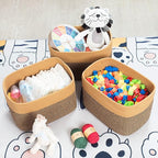MINTWOOD Design 3-Pack Storage Baskets for Shelves, Decorative Baskets for Organizing, Woven Baskets for Storage, Book Basket Cube Storage Bin Box, Pantry Closet and Shoe Organizers, Black Jute