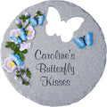 Let's Make Memories Personalized Garden Décor - Custom Garden Stone - Indoor/Outdoor - for Mom or Grandma - for Her - Engraved - Durable Resin - Butterfly Stone