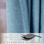 150 Inches Extra Wide Room Divider Draperies, Pinch Pleat Drapes, Absolutely Blackout Sliding Door Drapery, Total Privacy Ceiling Track Curtains, 150" W by 102" L, Blue (1 Panel)