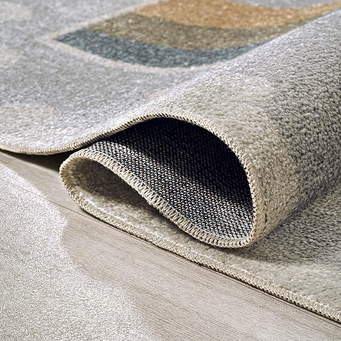 JONATHAN Y Machine-Washable Gray/Ivory/Yellow Indoor Area Rug, 4x6, Minha Rainbow Dots, Kids & Novelty, Casual, Classic, Bedroom, Kitchen, Living Room, Easy-Cleaning, Non-Shedding (KDW102A-4)