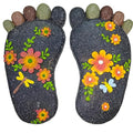 Stepping Stones Garden Decorative Stones for Patio, Deck, Garden or Sidewalk Home Decor Footprint Shaped Stepping Stones Set of 2 （Dark Grey）