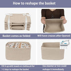 Rope storage Basket Bins Woven Basket for Organizing Shelves Rectangle Decorative Baskets For storage Clothes Toys Books Towels Square Wicker Nursery basket organizer 3 pack Oatmeal