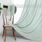 MYSKY HOME 95 Inch Curtains Farmhouse Light Filtering Privacy Curtain Drapes for Patio Door Living Room, Linen Look Texture Fabric Bohemian Draperies Soft Touch Back Tab, 50x95, Aqua, 2 Panels