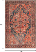 Keen Home Design 2x3 Rug - Machine Washable Entry Rug with Non-Slip Backing, Ideal for Enteryway, Kitchen, Bathroom, Laundry Room - Vintage, Easy Clean, Durable, Low Pile Rug - (2' x 3')