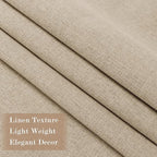100" W x 84" L Faux Linen Room Divider Curtains, Full Blackout Pinch Pleated Drapes for Traverse Rod, Bedroom Divider Privacy Drapery with Hooks for Ceiling Track, 1 Panel, Sand Beige