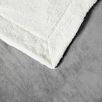 Amazon Basics Reversible Sherpa Throw Blanket, Dark Gray, 50"x60"