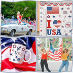 158 Pcs 4th of July Window Clings, 9 Sheets Patriotic Window Clings Decals, Watercolor Double-Sided American Flag Stars Firework Window Stickers for Independence Day Parade Veterans Memorial Day Decor