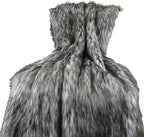 Exotic Siberian Husky Faux Faur Throw Blanket - Gray White Black Husky Fur - Gray Faux Fur Throw Blanket - Luxury Soft Faux Fur, Made in USA, 16411