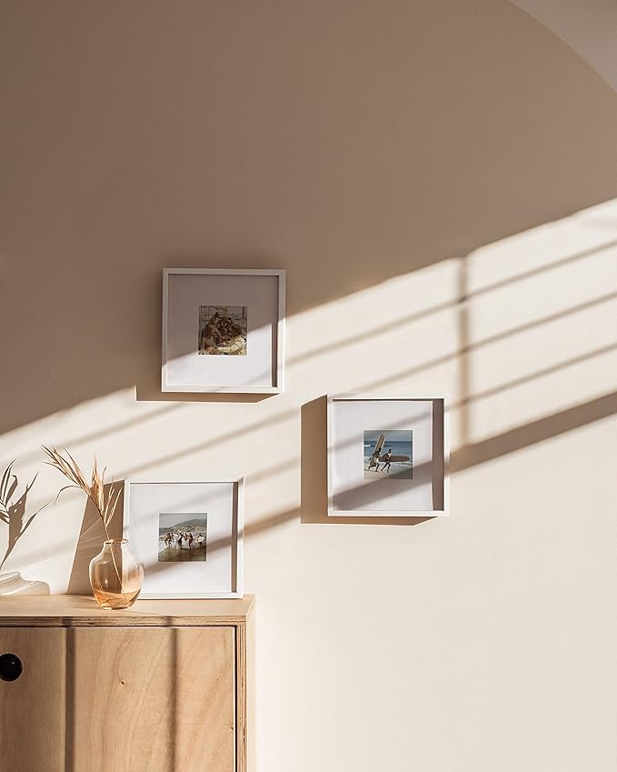 HAUS AND HUES White Square Frames Set of 3-8x8