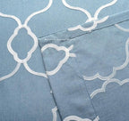 Miuco Moroccan Embroidered Semi Sheer Curtains Faux Linen Grommet Curtain Set for Bedroom 52 x 95 Inch, Dusty Blue