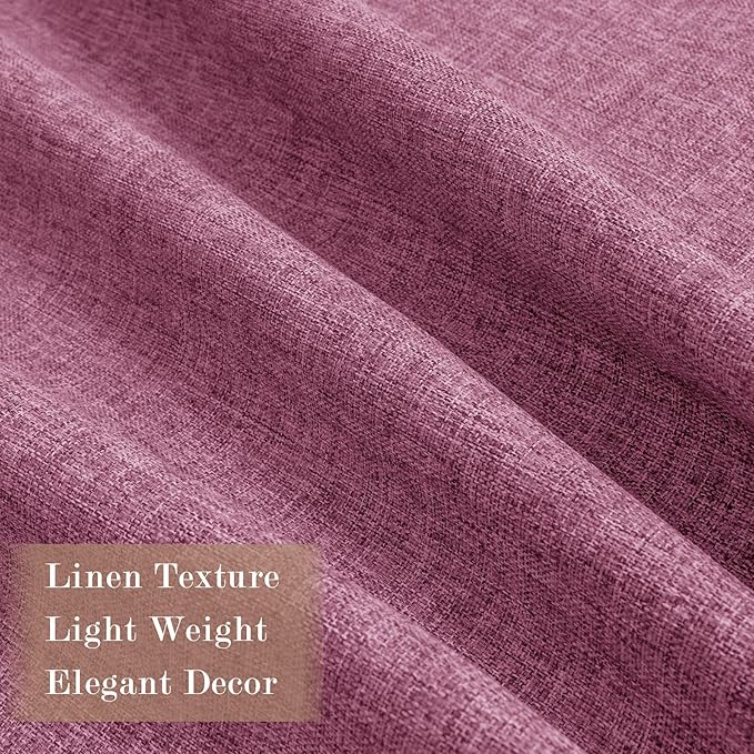 Lilac Pinch Pleat 100% Blackout Drapes Linen Blend, Room Divider, Room Darkening, Energy Saving, Furniture Protecting, Light Blocking Extra Wide Privacy Curtains, 200Wx102L, 1 PC