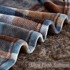 MERRYLIFE Throw Blanket Plaid Sherpa | Ultra-Plush Soft Colorful Oversized | Decorative Couch Travel Blanket | Large Size(60" 90", Greenland)