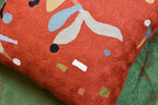 Kandinsky Modern Pillow Cover Orange Abstract Pillowcase Modern Chair Cushion Contemporary Pillowsham Outdoor Mid Century Chair Handmade Wool Size 18x18