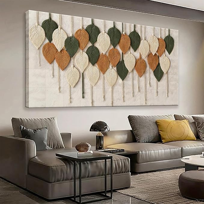 Tsomzxng Boho Wall Art Modern Wall Art Print Paintings Bohemian Feather Multicolor Canvas Wall Art Decor For Apartment Dorm Living Room Bedroom Nursery Backdrop Home Wall Decor 20"X 40"