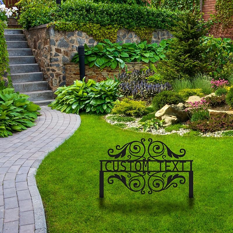Personalized Metal Garden Sign with Stake, Custom Garden Decor for Outdoor, Custom Family Name Sign, Patio Decorations, Lawn Art, Farmhouse Decorative, Welcome Garden Sign, Housewarming Gift