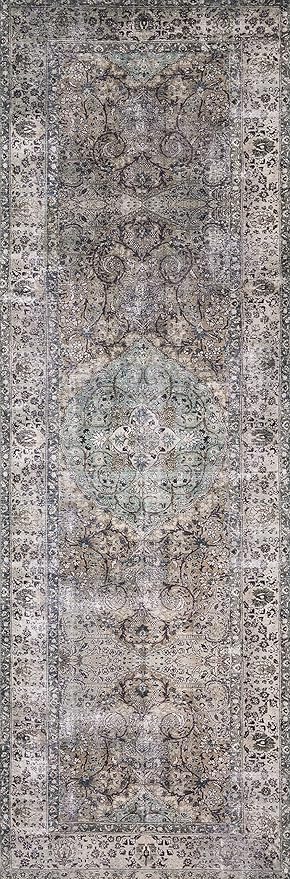Loloi Layla Collection LAY-06 Taupe/Stone 3'-6" x 5'-6" .13" Thick Accent Rug, Soft, Durable, Vintage Inspired, Distressed, Low Pile, Non-Shedding, Easy Clean, Printed, Living Room Rug