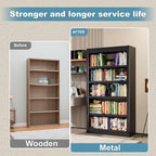 Bookshelf, 5-Tier Sturdy Bookcase, Adjustable Book Shelf, Large Capacity per Shelf, Modern Book Shelf for Living Room, Home Office, Garage, Perfect for Home Organization & Small Space Living